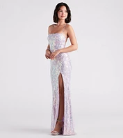 Edlyn Sequin Laceup Mermaid Formal Dress