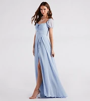 Idina Formal Chiffon Slit Long Dress