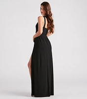 Melany Formal Dual Slit A-Line Dress