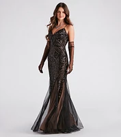 Juliana Formal Sequin Mesh Mermaid Dress