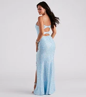 Jackie Formal Sequin Open Back Dress