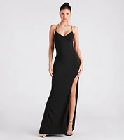 Esmerelda Formal Crepe Strappy Mermaid Dress