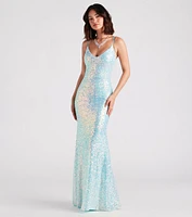 Harmony Formal Iridescent Sequin Mermaid Dress