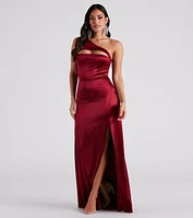 Skyla Formal Satin One-Shoulder A-Line Dress