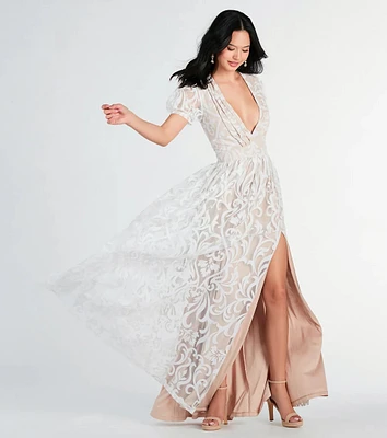 Kassidy Formal Flocked Velvet Dress