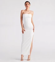 Kaisley Strapless High Slit Slim-Fit Formal Dress