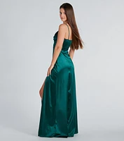 Darla Formal Satin A-Line Long Dress