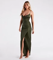 Kelly Formal V-Neck Wrap Slim Long Dress