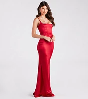 Erin Formal Satin Mermaid Long Dress