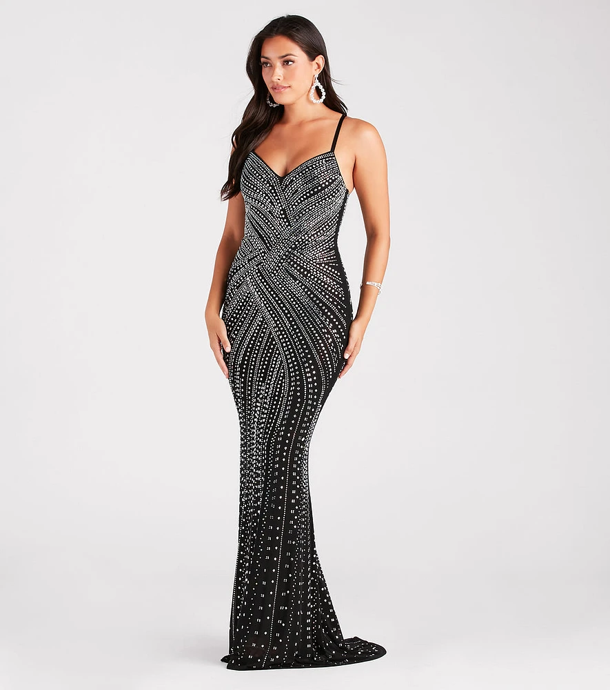 Josselyn Formal Rhinestone Slim Long Dress