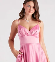 Gillian Formal Satin A-Line Dress