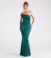 Zoey Formal One-Shoulder Satin Mermaid Dress