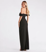 Glinda Formal Crepe Off The Shoulder Dress