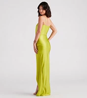 Denise Formal Square Neck Slit Dress