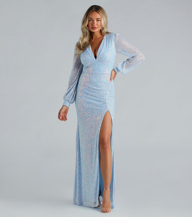 Mona Formal Sequin Long Sleeve Mermaid Dress