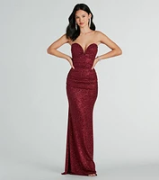 Elaine Formal Glitter Strapless Mermaid Dress