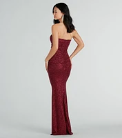 Elaine Formal Glitter Strapless Mermaid Dress