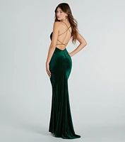 Brenda Formal Velvet Strappy Mermaid Dress