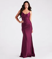 Jordan Formal Strappy Back Ruched Mermaid Dress