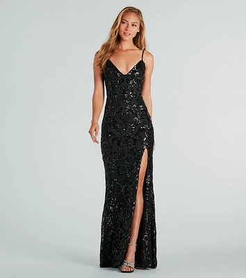 Jacqueline Formal Sequin Strappy Mermaid Dress