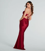 Gisele Formal Rhinestone Strappy Mermaid Dress