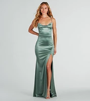 Bristol Formal Satin Lace-Up Dress