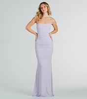 Rowan Formal Glitter Ruched Mermaid Dress