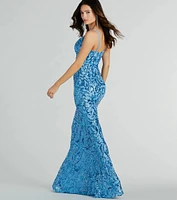 Kara V-Neck Mermaid Sequin Formal Dress