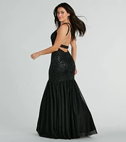 Gracelyn Formal One-Shoulder Mermaid Sequin Dress