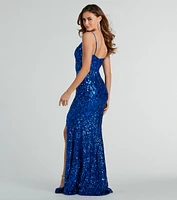 Kailani Formal Sequin Slit Mermaid Dress