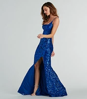 Kailani Formal Sequin Slit Mermaid Dress