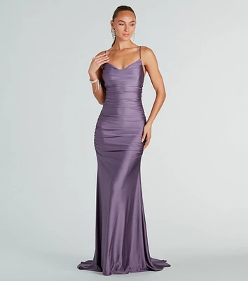 Whitley Formal Ruched Long Mermaid Dress