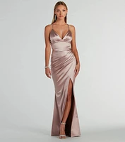 Zosia V-Neck Mermaid Satin Formal Dress