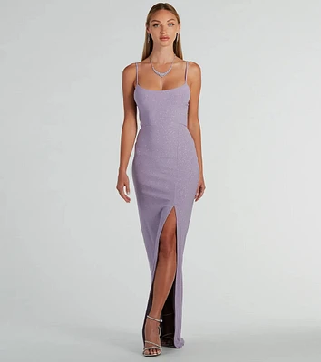 Sharon Tie-Back Glitter Mermaid Formal Dress