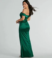 Eileen Mermaid Glitter Satin Formal Dress