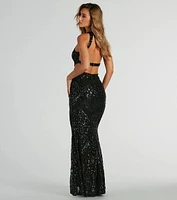 Franny Open Back Mermaid Sequin Formal Dress