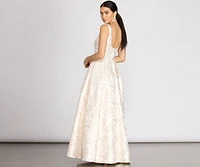 Mikayla Floral Jacquard Ball Gown