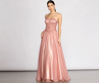 Jaime Floral Mesh Ball Gown