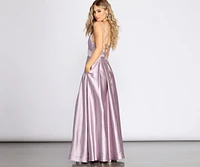 Idina Satin Lace Up Ball Gown