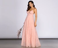 Aleta Deep V Tulle Ball Gown