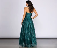 Rae Strapless Glitter Ball Gown