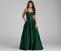 Milana Formal Sleeveless Satin Ball Gown