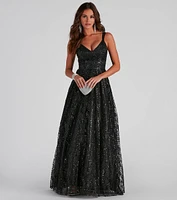 Sutton Sequin And Glitter Ball Gown