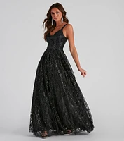 Sutton Sequin And Glitter Ball Gown