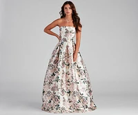 Holland Strapless Floral Ball Gown