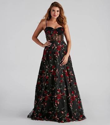 Katherine Floral Detailed Ball Gown