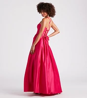 Viviane Satin Sweetheart Lace-Up Ball Gown