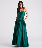 Jane Satin Lace-Up A-Line Ball Gown