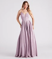 Alaya Woven Glitter A-Line Ball Gown