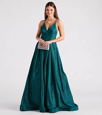 Kiara Glitter A-Line Ball Gown